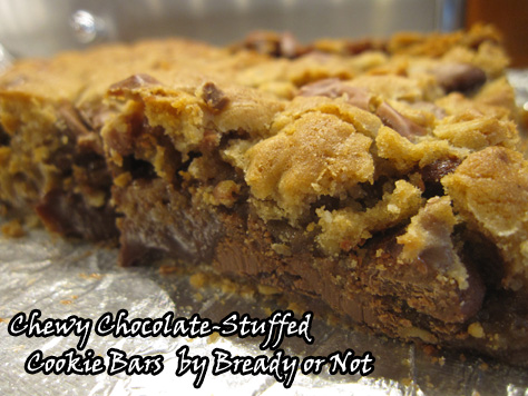 Bready or Not: Chewy Choc Stuffed Cookie Bars