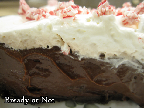 Bready or Not Original: No Bake Chocolate Peppermint Pudding Pie 