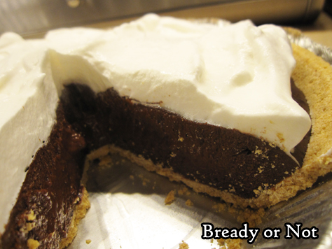 Bready or Not Original: No Bake Chocolate Peppermint Pudding Pie 