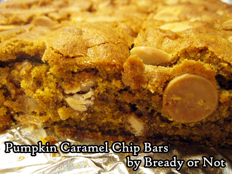 Bready or Not: Pumpkin Caramel Chip Bars 