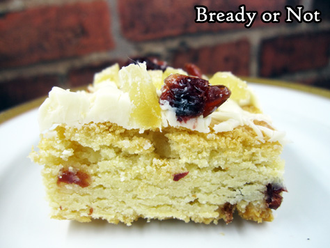 Bready or Not: Cranberry-Candied Ginger Blondies with Macadamia Nuts 