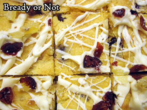 Bready or Not: Cranberry-Candied Ginger Blondies with Macadamia Nuts 