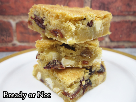Bready or Not Original: Cranberry Candied Ginger Blondies 