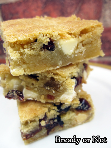 Bready or Not Original: Cranberry Candied Ginger Blondies 