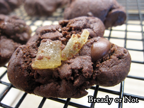 Bready or Not: Double Chocolate-Candied Ginger Cookies 