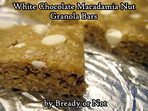 Bready or Not Original: White Chocolate Macadamia Nut Granola Bars [Gluten Free]